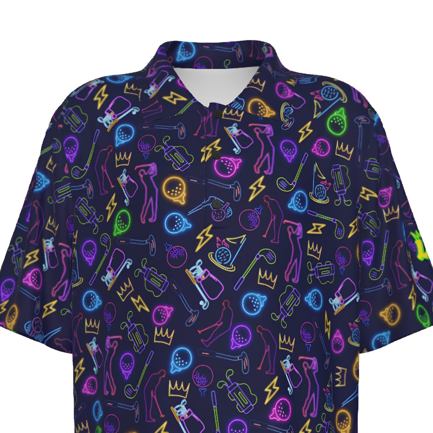 Neon Print Teenage UV Protection Golf Polo Shirt