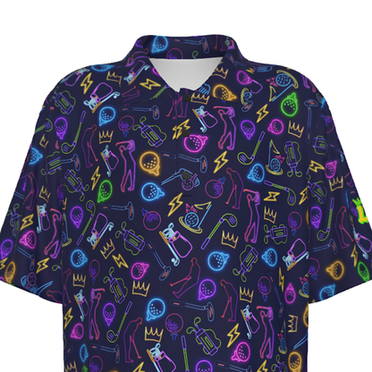 Neon Print Teenage UV Protection Golf Polo Shirt