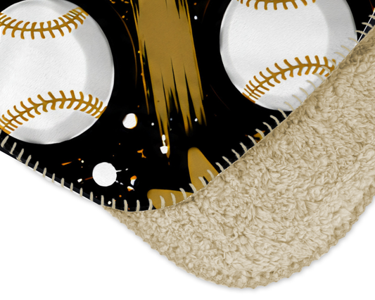 Icon Baseball Sherpa Blanket - Design 2