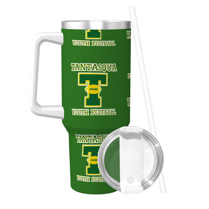 TYFC Travel Coffee Mug with Handle and Straw (40oz) (TYF, Green)