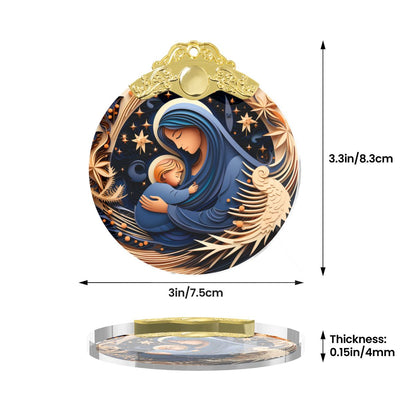 Round Glass Christmas Ornament - Gold / Silver