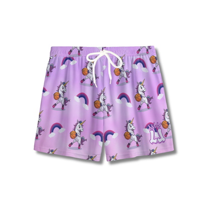 Youth Unicorn & Rainbows Basketball Mesh Shorts
