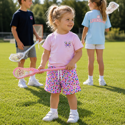 Toddler Ice Cream Sprinkles Mesh Shorts - Pink Edition
