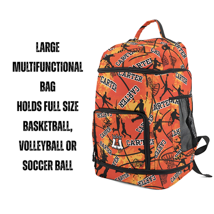 Personalized Basketball Bag, Custom Name Sports Backpack