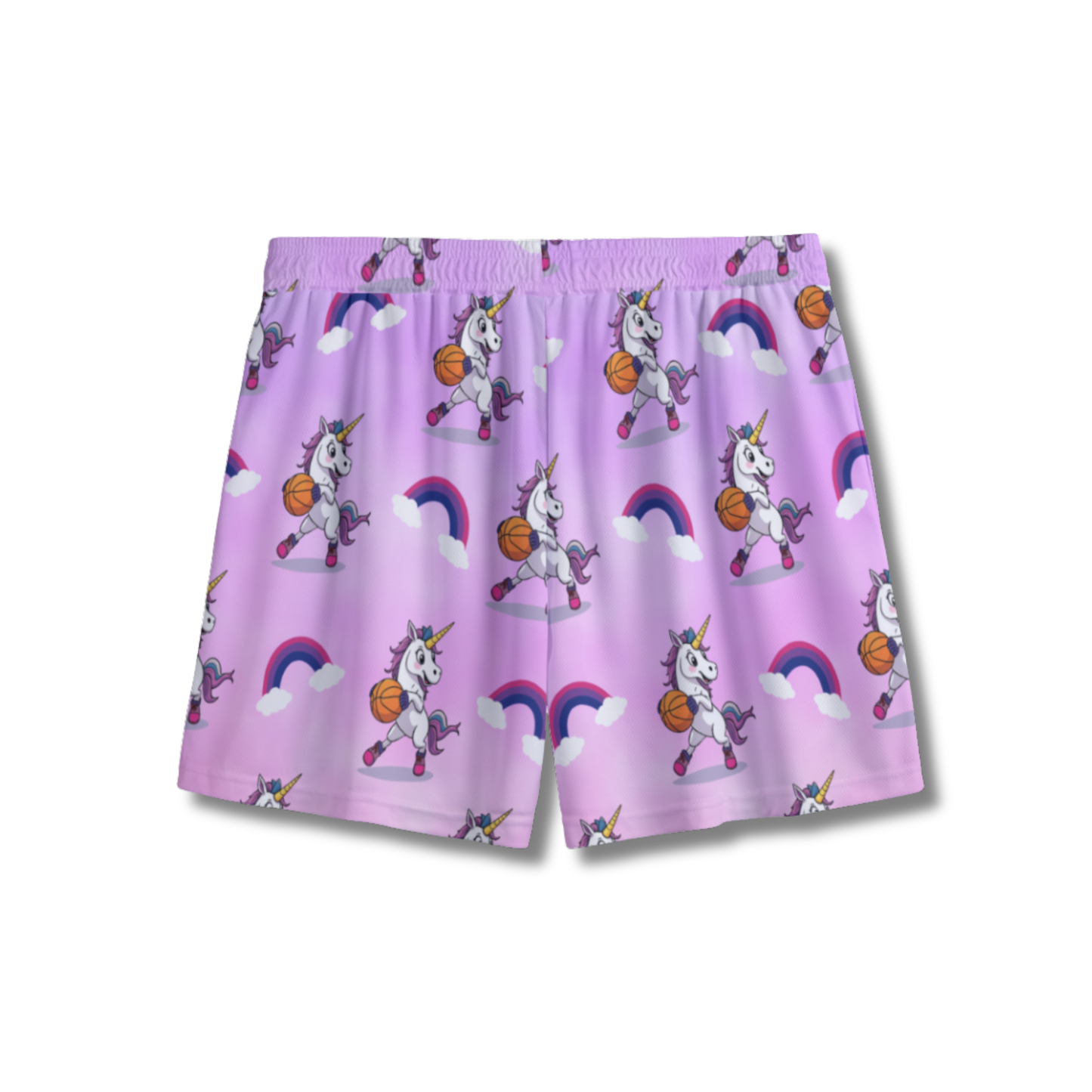 Youth Unicorn & Rainbows Basketball Mesh Shorts