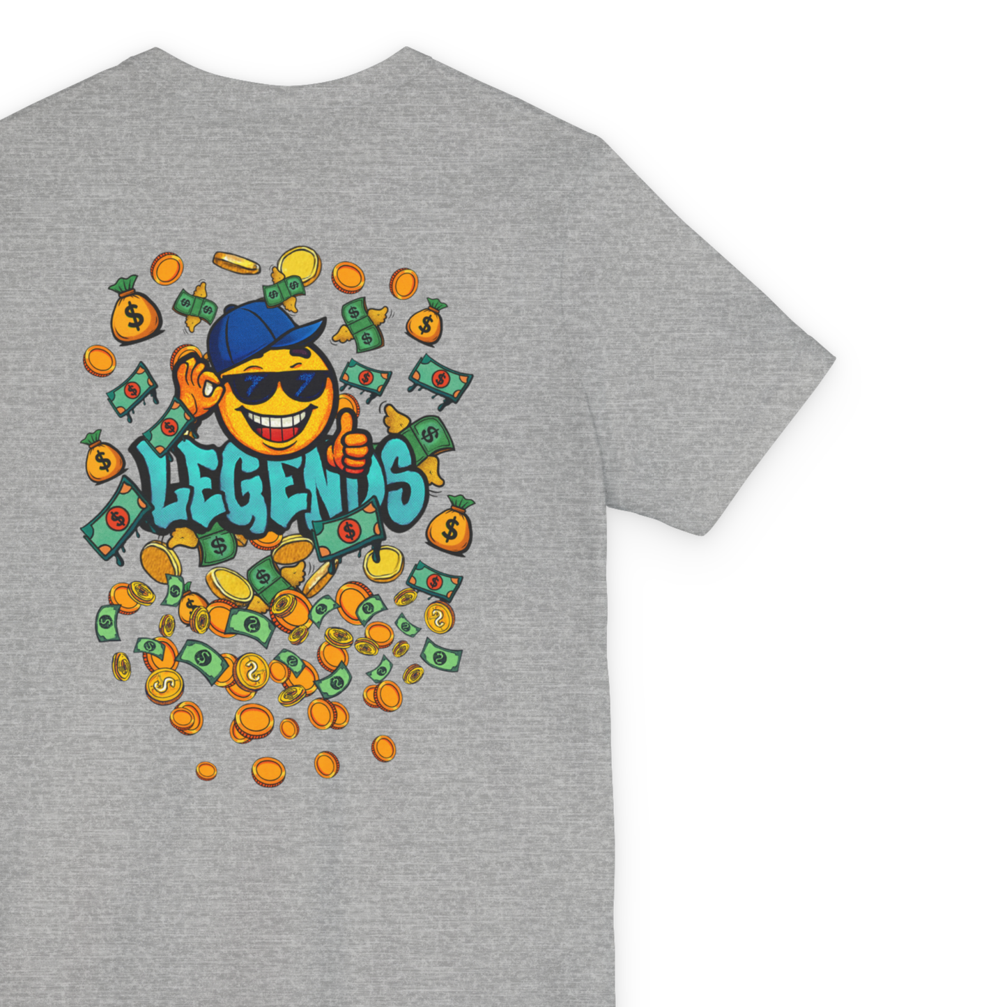 Adult Unisex Legends Sports T-Shirt, Funny Flying Money Graffiti Design