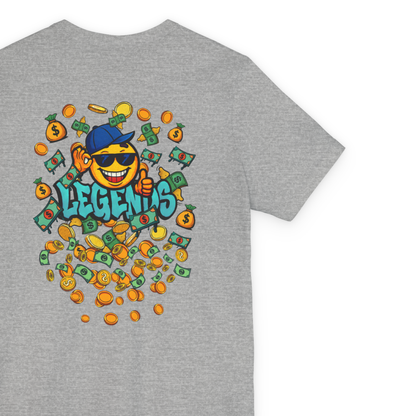 Adult Unisex Legends Sports T-Shirt, Funny Flying Money Graffiti Design