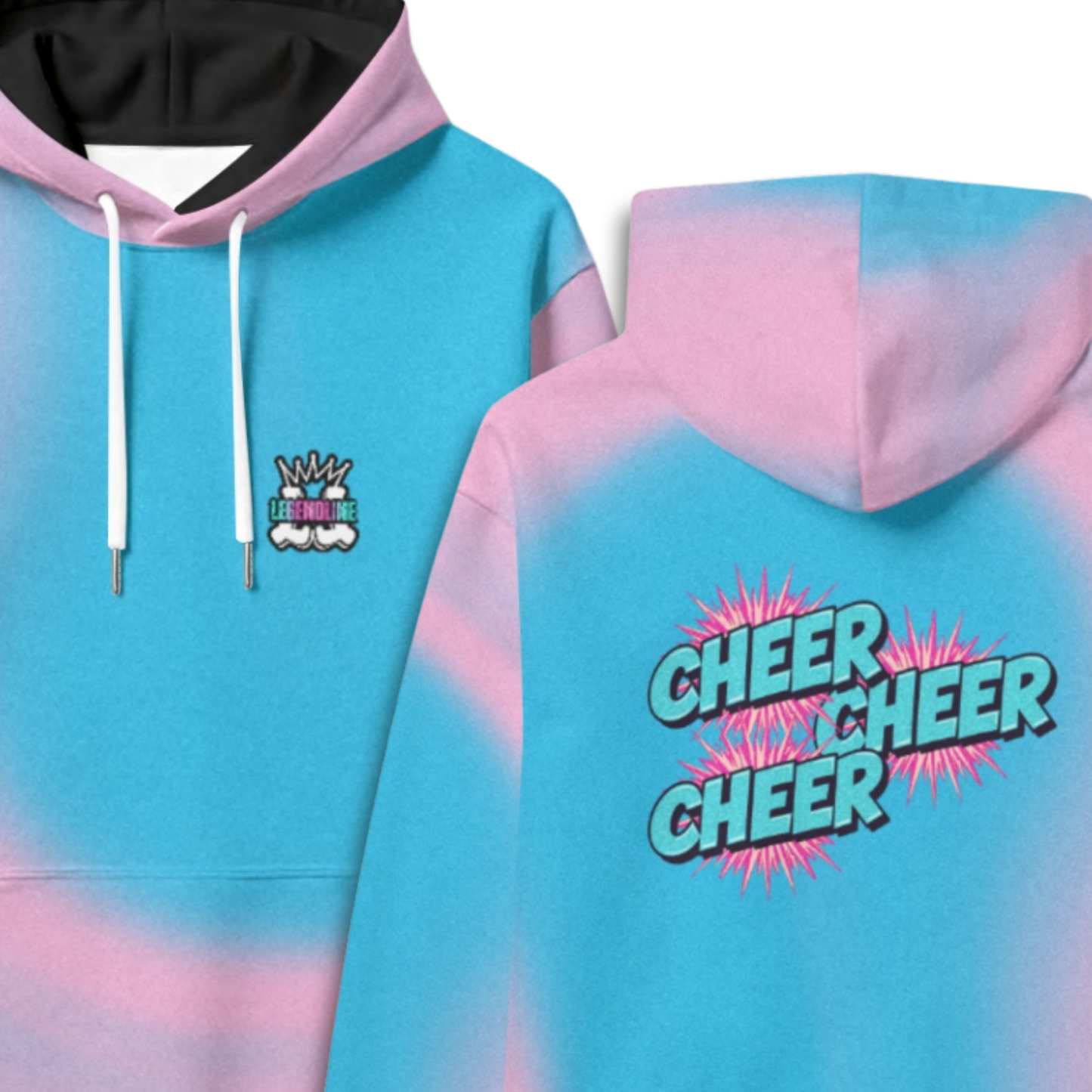 Cheerleader Hoodie, Cotton Candy Design, Cheer Sweatshirt