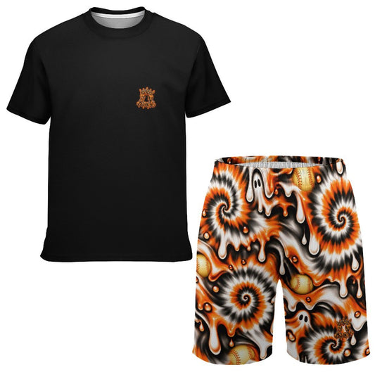 Kids Baseball Halloween Sportswear Set, Mesh Shorts and T-Shirt