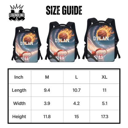 Custom Basketball Backpack, Personalized Name Sports Bag