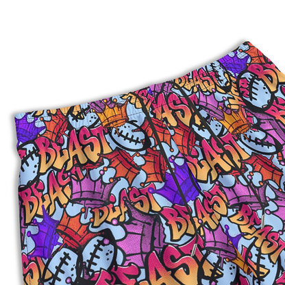 Adult Beast Mode Graffiti Football Shorts