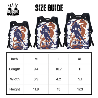 Custom Name Football Backpack, Personalized Sports Bag