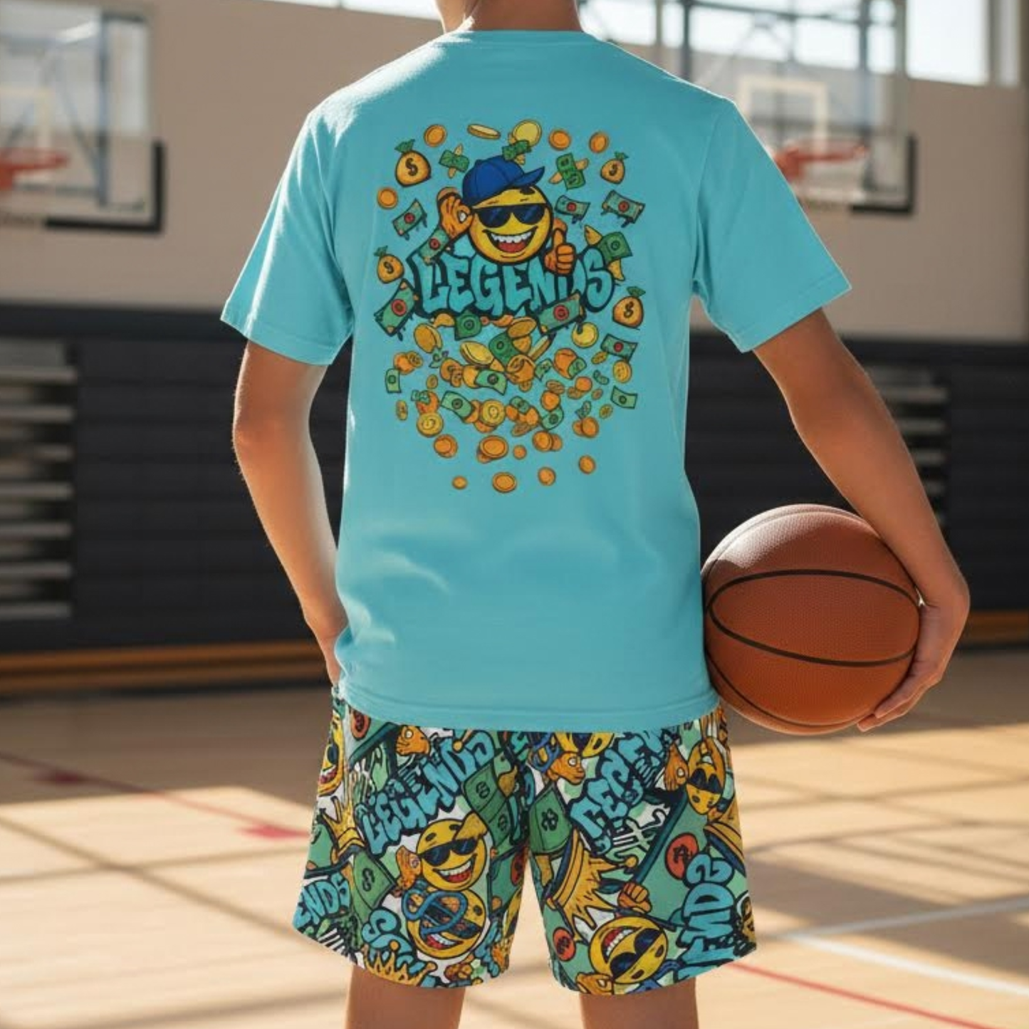 Adult Unisex Legends Sports T-Shirt, Funny Flying Money Graffiti Design