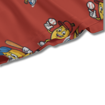Youth Banana & Baseball Humor Mesh Shorts (Red Edition)