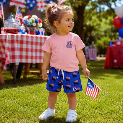 Toddler Black Lab American Flag Mesh Shorts