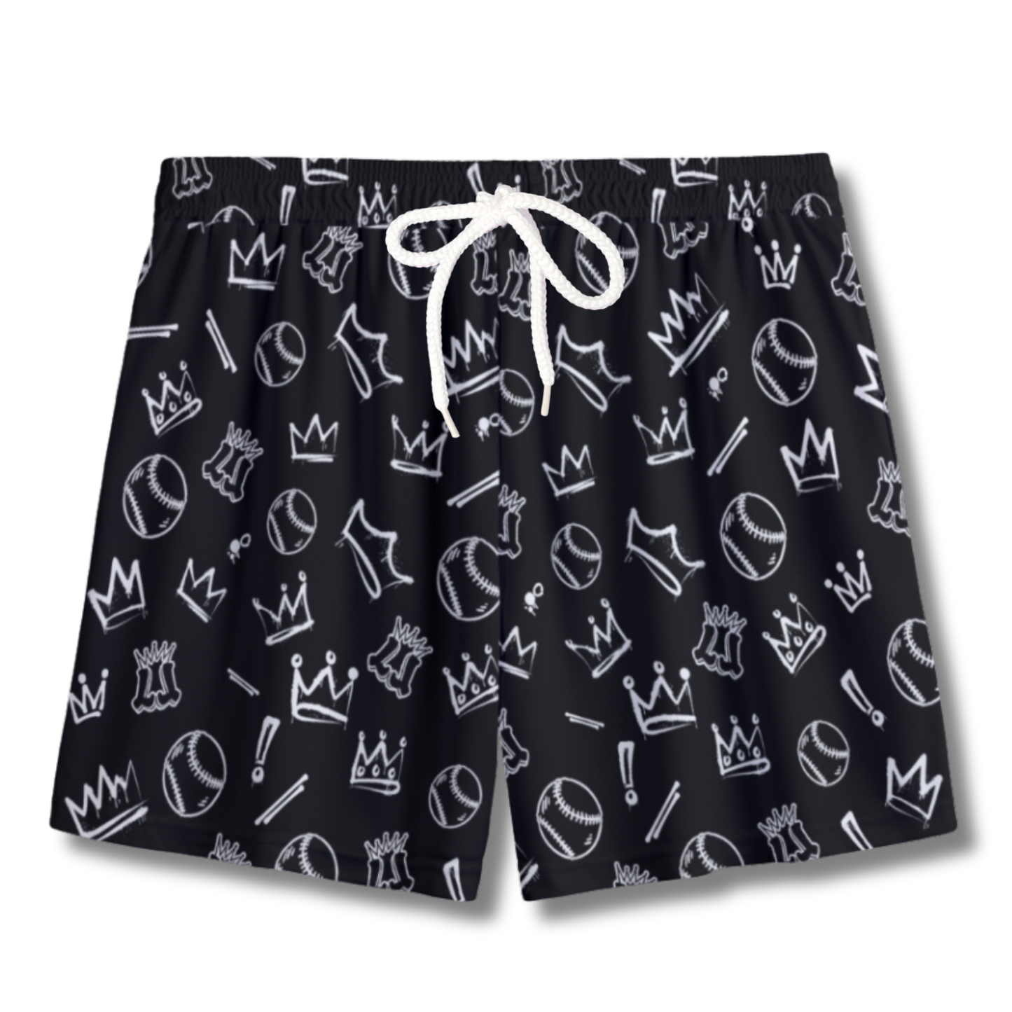 Youth Baseball Softball Graffiti Mesh Shorts (Black & White Edition)