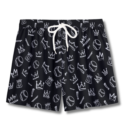 Youth Baseball Softball Graffiti Mesh Shorts (Black & White Edition)