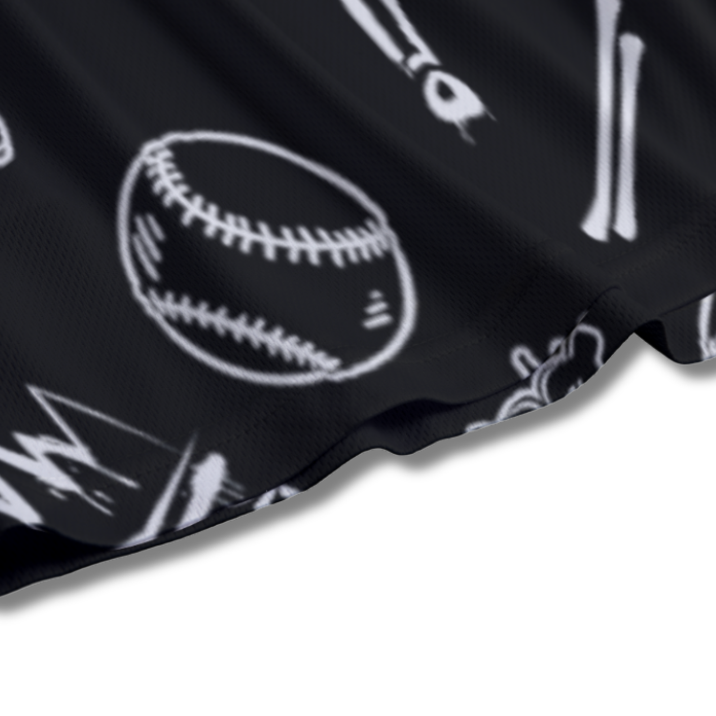 Youth Baseball Softball Graffiti Mesh Shorts (Black & White Edition)