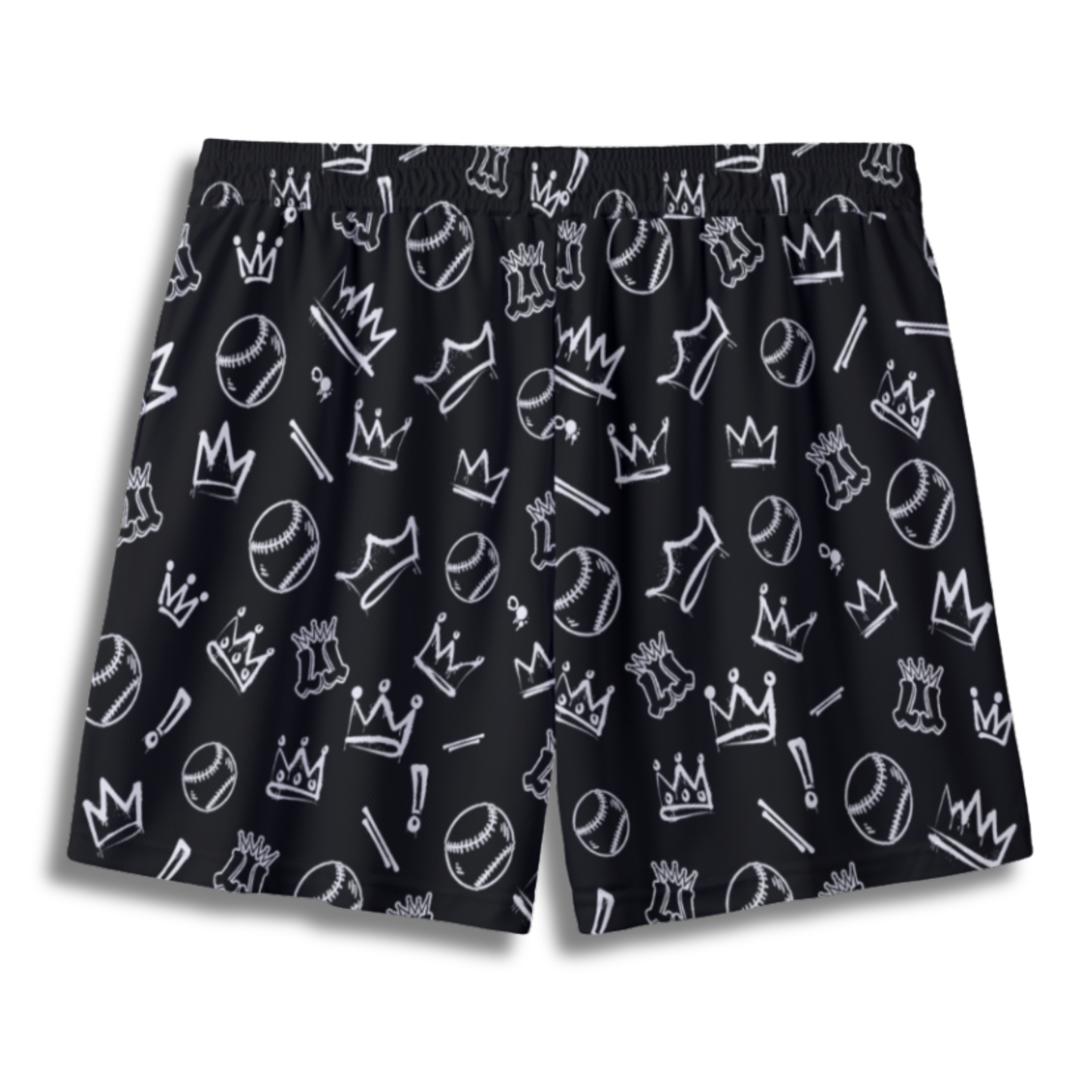 Youth Baseball Softball Graffiti Mesh Shorts (Black & White Edition)