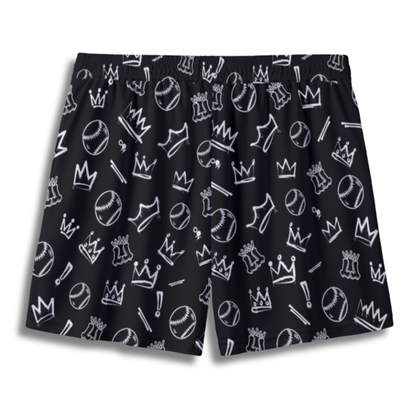 Youth Baseball Softball Graffiti Mesh Shorts (Black & White Edition)