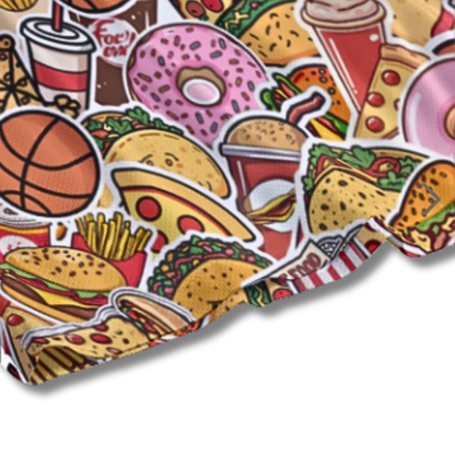 All-Over Print Adult Mesh Basketball Shorts, Fast Food and Fast Breaks