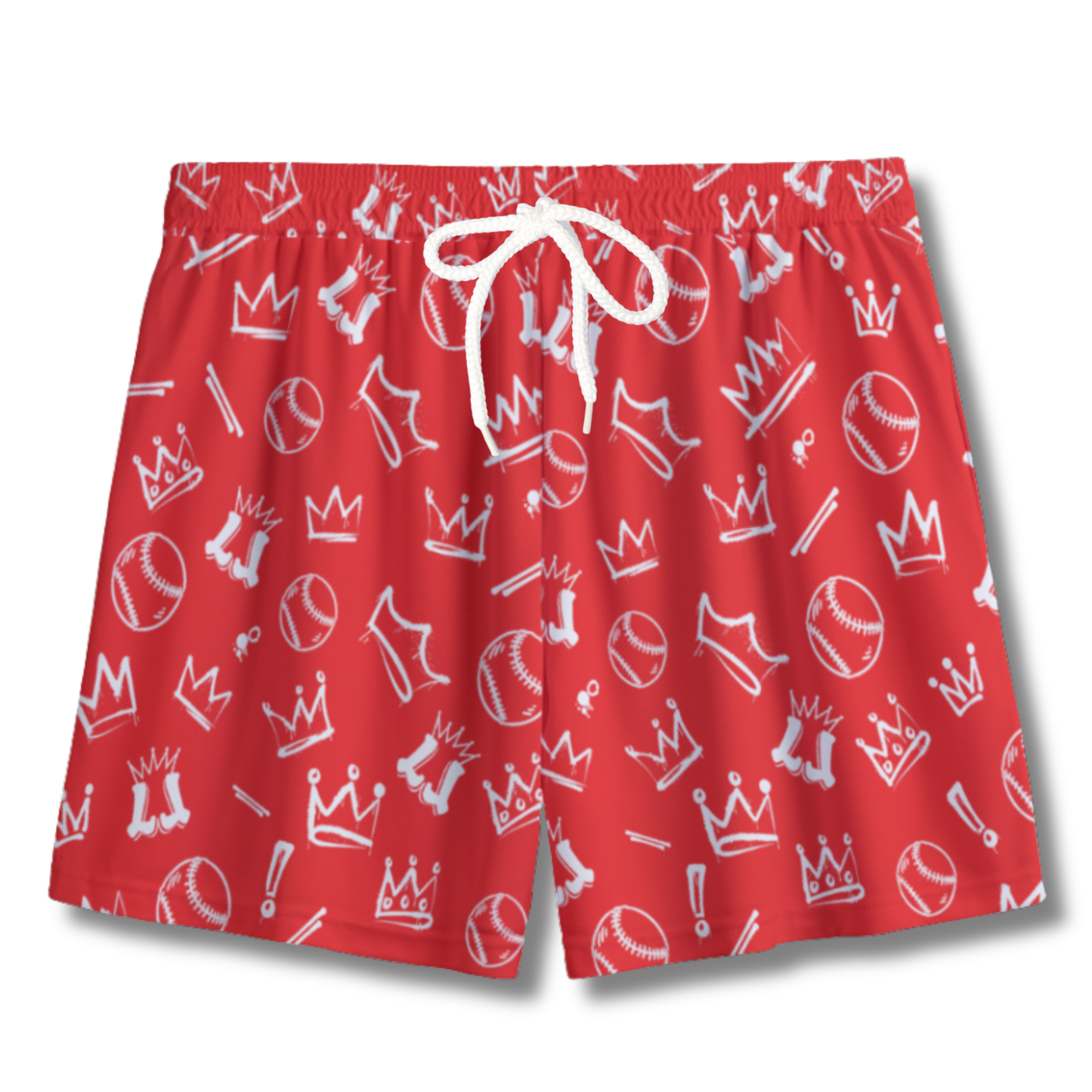 Youth Baseball Softball Graffiti Mesh Shorts (Red & White Edition)