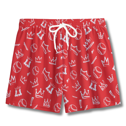 Youth Baseball Softball Graffiti Mesh Shorts (Red & White Edition)