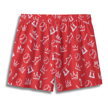 Youth Baseball Softball Graffiti Mesh Shorts (Red & White Edition)