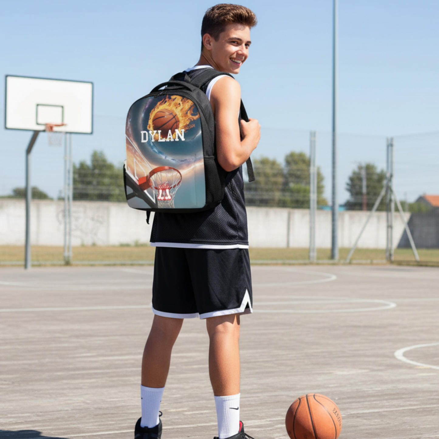 Custom Basketball Backpack, Personalized Name Sports Bag