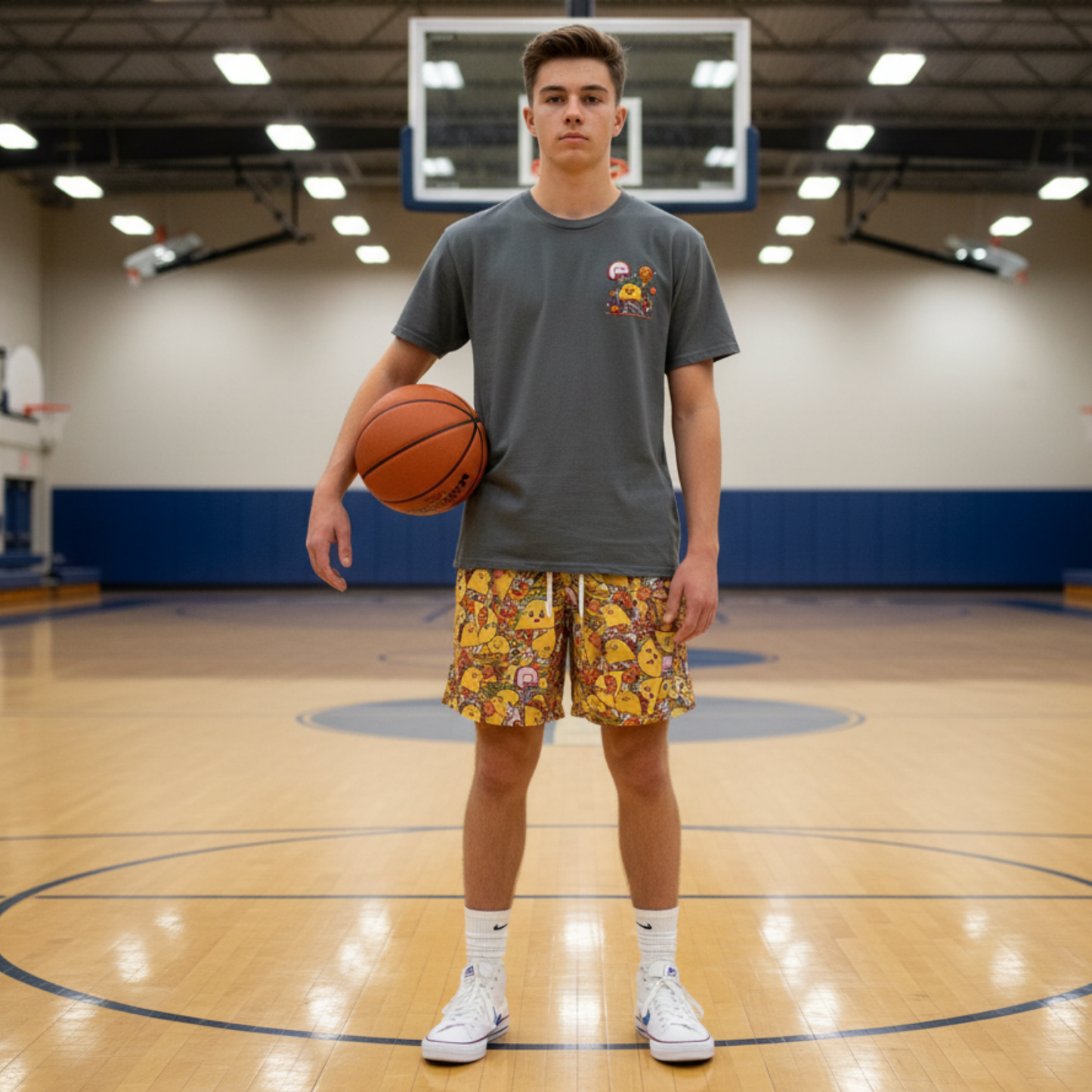 All-Over Print Adult Mesh Basketball Shorts, Taco Lovers Design