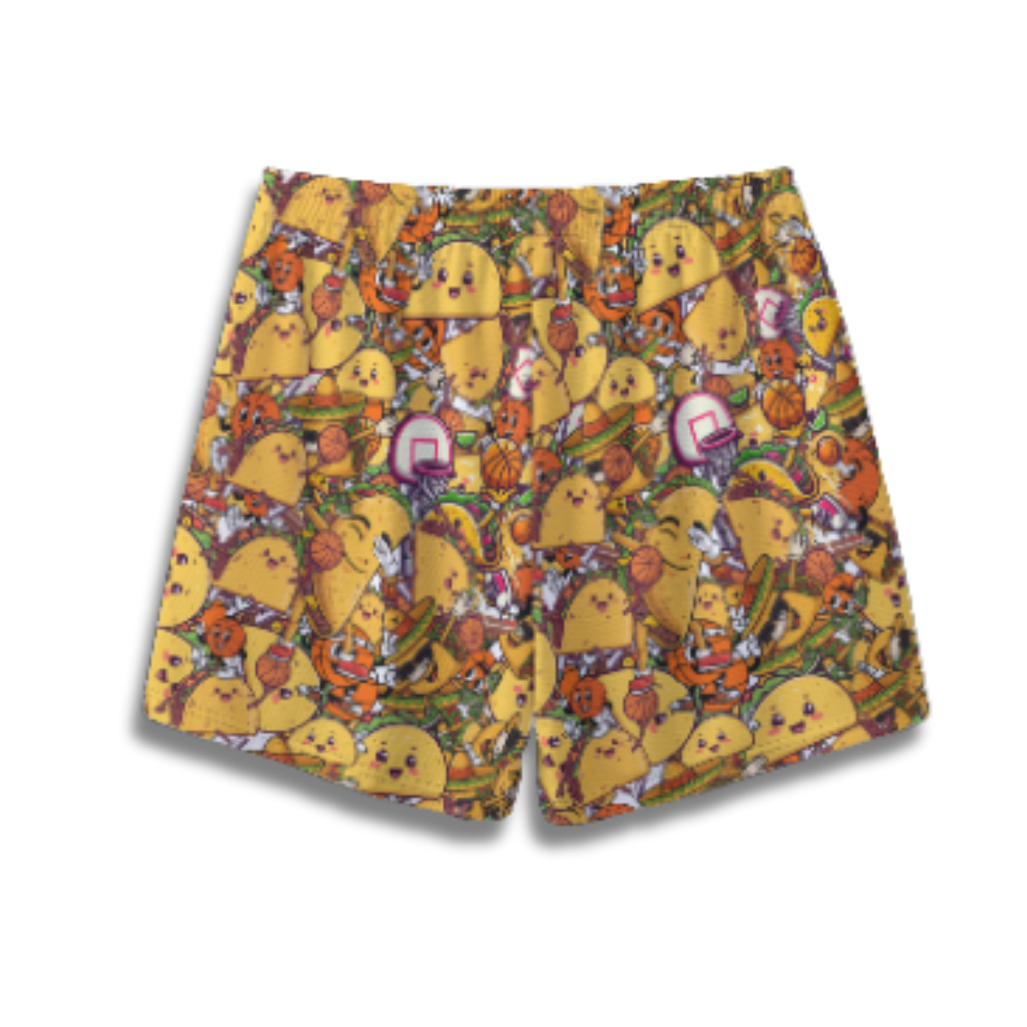 All-Over Print Adult Mesh Basketball Shorts, Taco Lovers Design