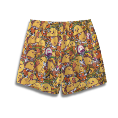 All-Over Print Adult Mesh Basketball Shorts, Taco Lovers Design