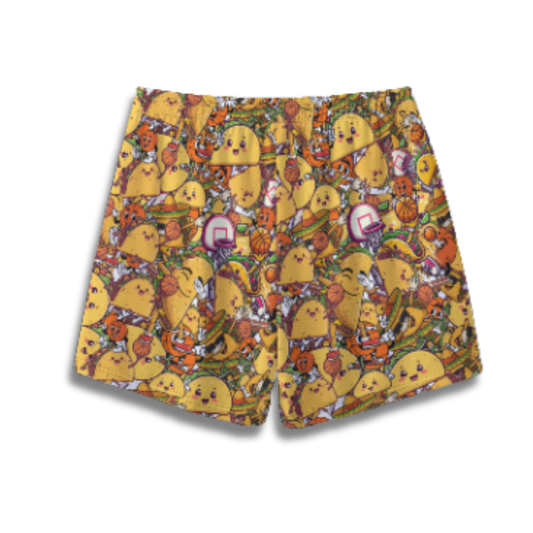 All-Over Print Adult Mesh Basketball Shorts, Taco Lovers Design