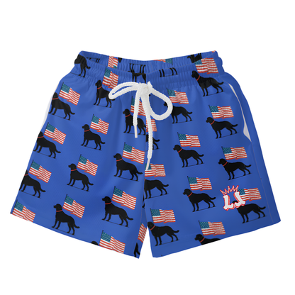 Toddler Black Lab American Flag Mesh Shorts