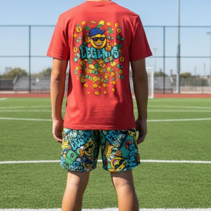 Adult Unisex Legends Sports T-Shirt, Funny Flying Money Graffiti Design