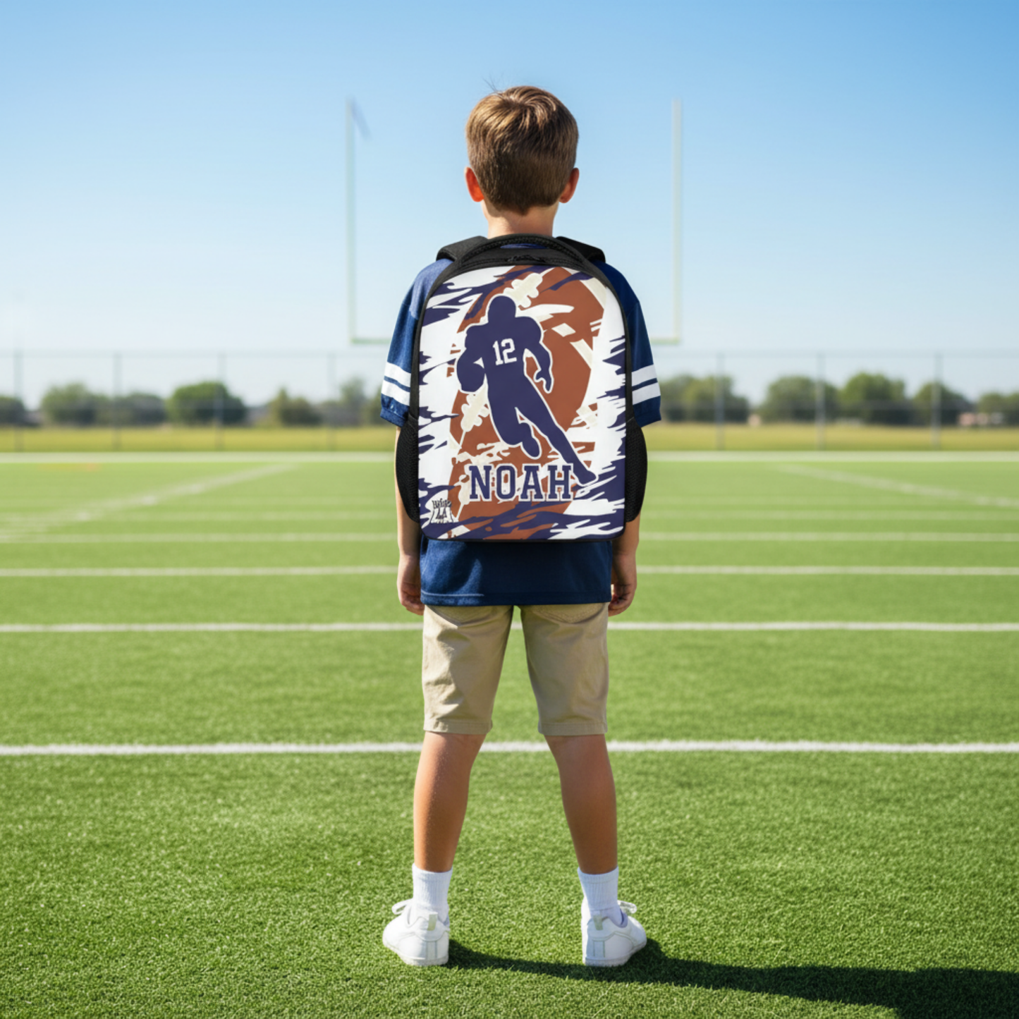 Custom Name Football Backpack, Personalized Sports Bag