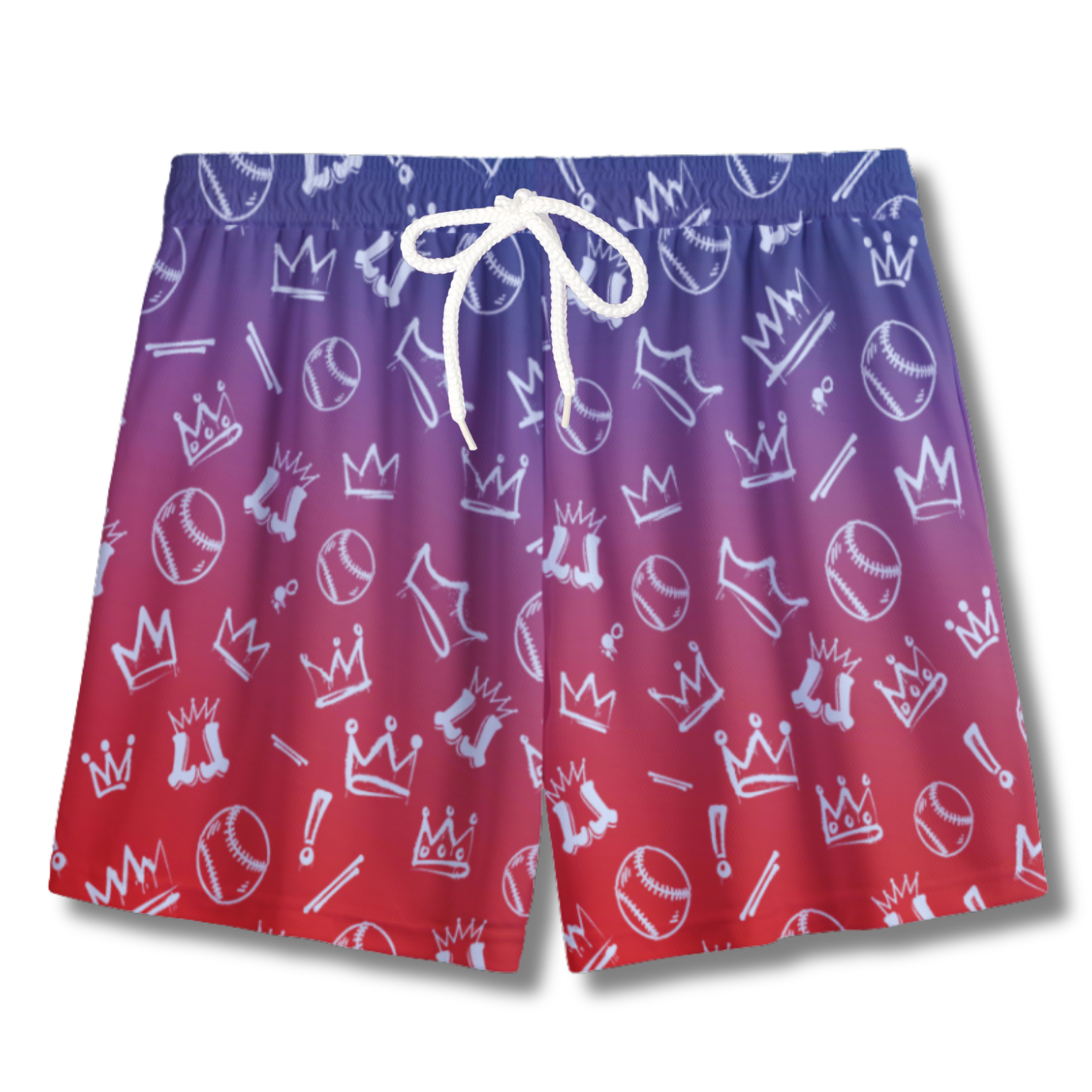 Youth Graffiti Style Baseball & Softball Mesh Shorts - Red, White & Blue Edition