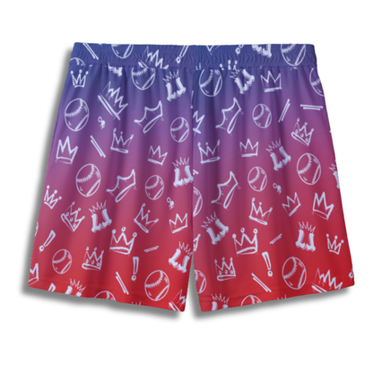 Youth Graffiti Style Baseball & Softball Mesh Shorts - Red, White & Blue Edition