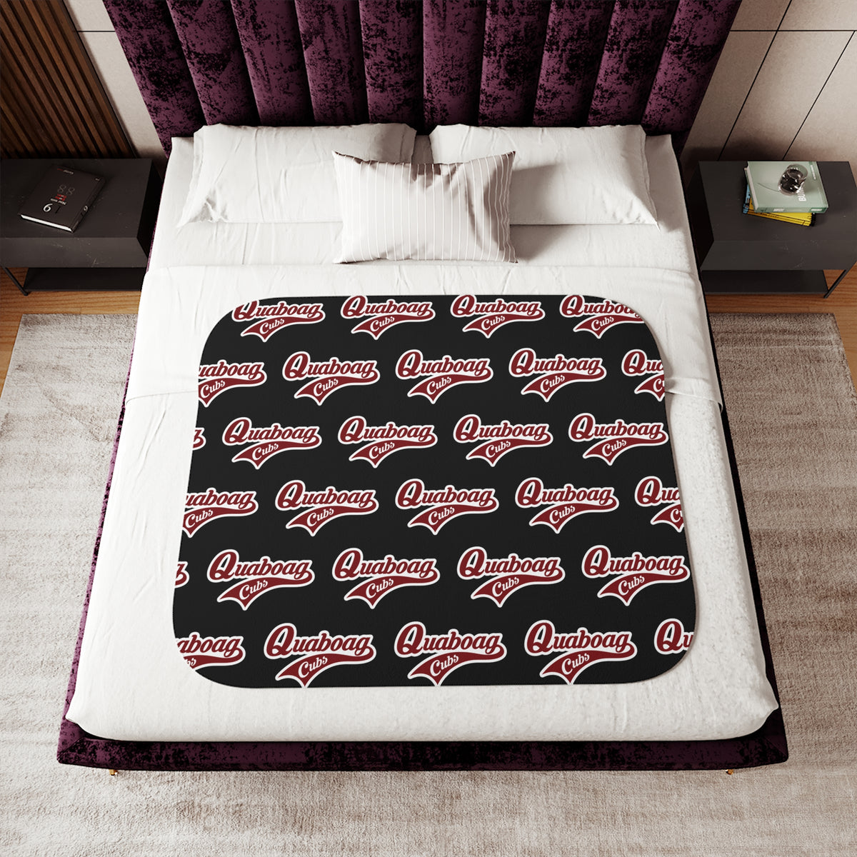 Quaboag Baseball Sherpa Blanket - Black