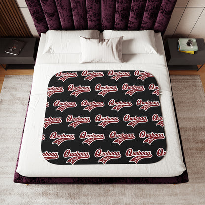 Quaboag Baseball Sherpa Blanket - Black