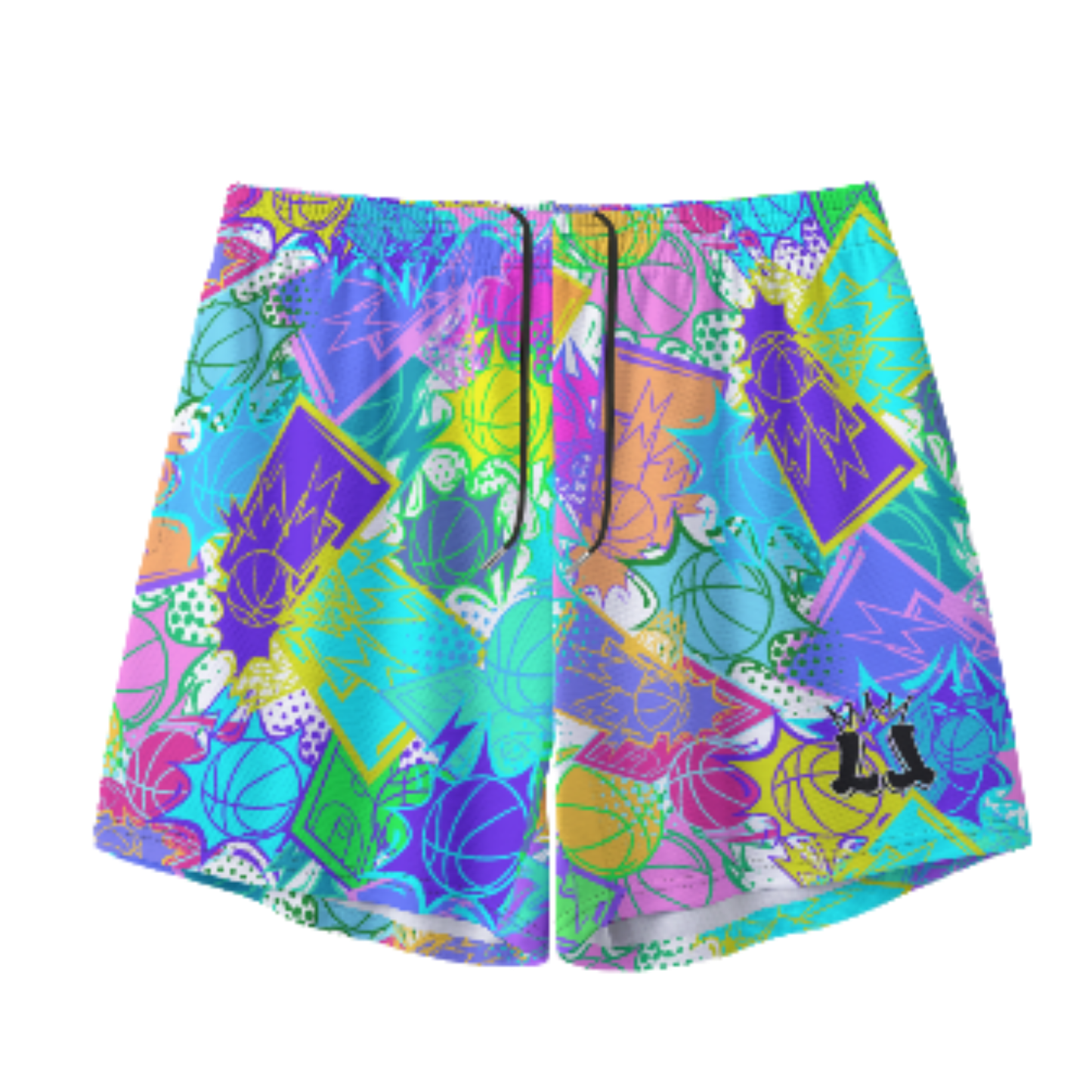All-Over Print Adult Mesh Basketball Shorts, Vibrant, Colorful Print