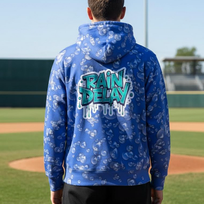 Adult Unisex Rain Delay Hoodie, Fleece Lined Thick Sweatshirt