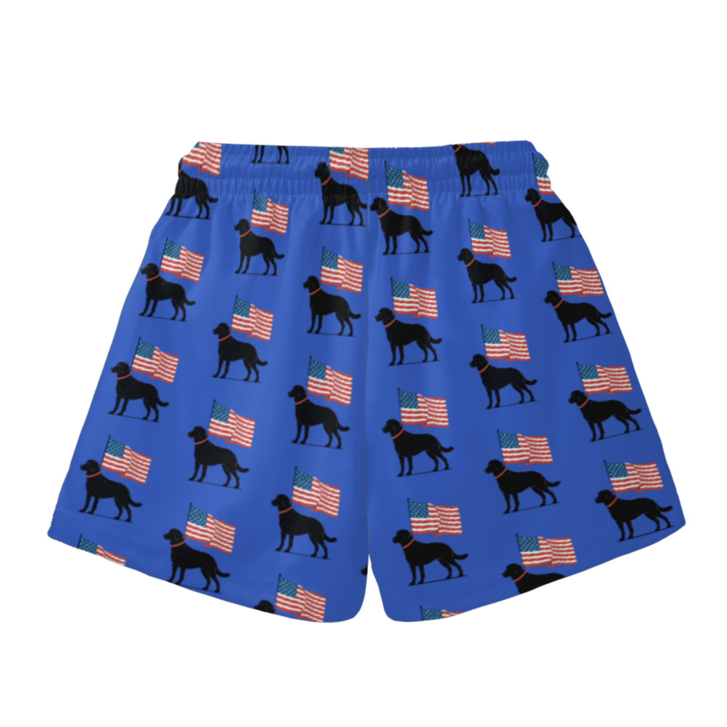 Toddler Black Lab American Flag Mesh Shorts