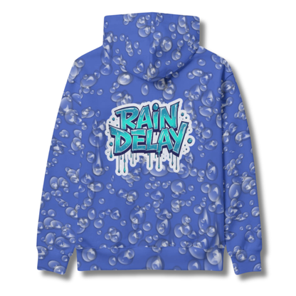Adult Unisex Rain Delay Hoodie, Fleece Lined Thick Sweatshirt