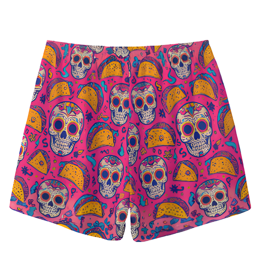 All-Over Print Adult Shorts, Day of the Dead Taco Tuesday