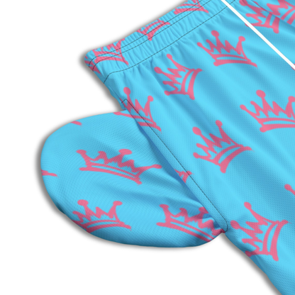 Adult Unisex Turquoise Crown Mesh Sports Shorts