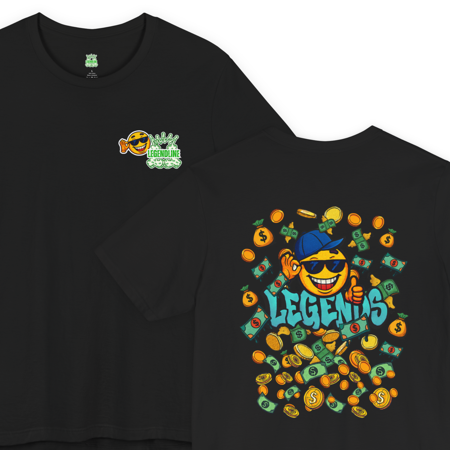 Adult Unisex Legends Sports T-Shirt, Funny Flying Money Graffiti Design