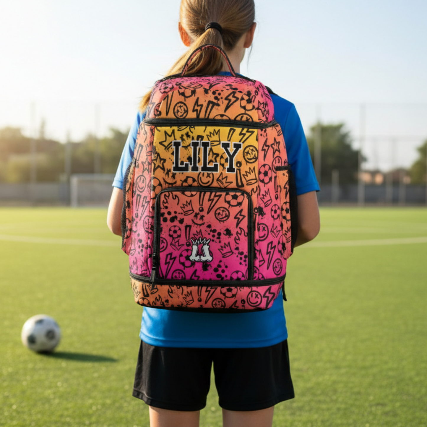 Personalized Multifunctional Sports Bag, Gradient Soccer Design