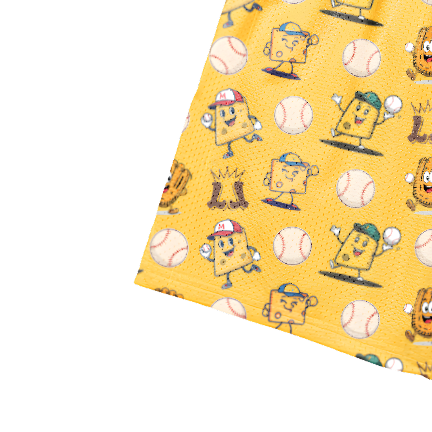 Adult "Throwing Cheese" Baseball Humor Mesh Shorts (with inner liner)