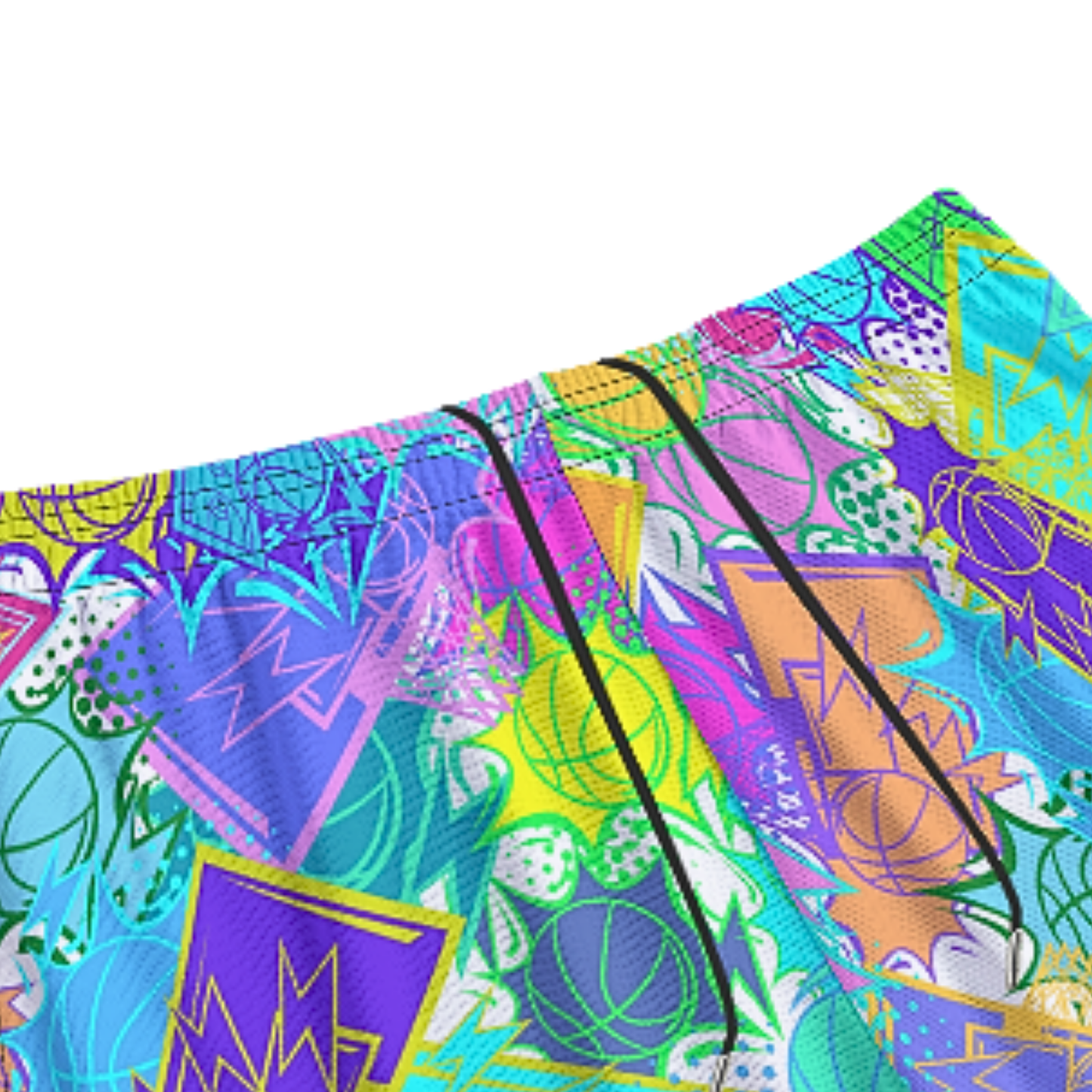 All-Over Print Adult Mesh Basketball Shorts, Vibrant, Colorful Print